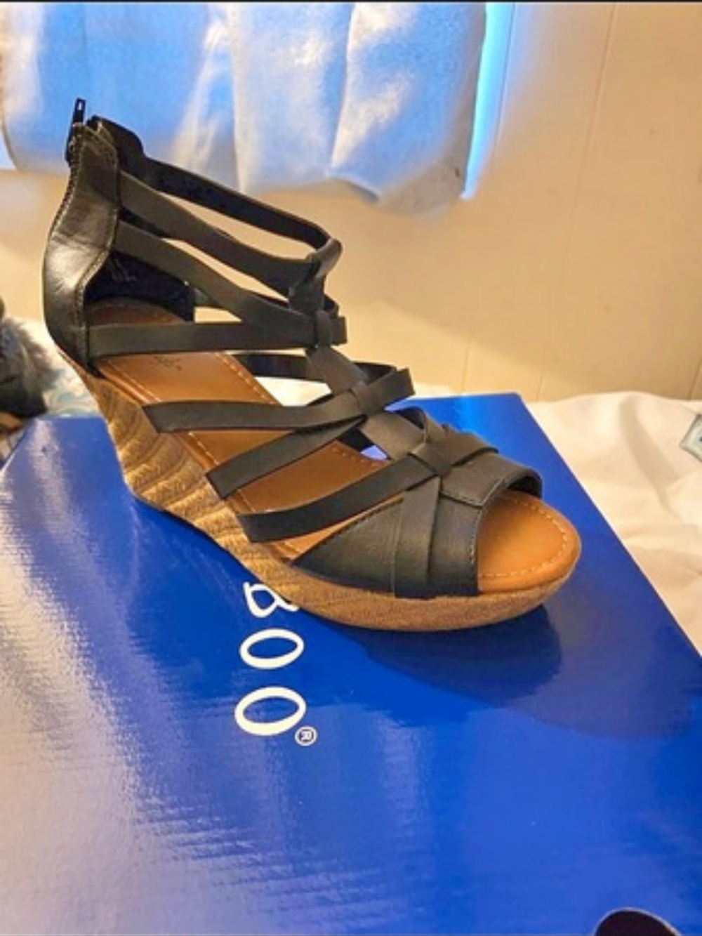 Bamboo Publisher-03 Strappy Heels in Black & Brown